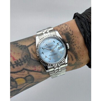 Custom Seiko Mod • Ice Blue Arabic DateJust • 36mm